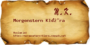 Morgenstern Klára névjegykártya